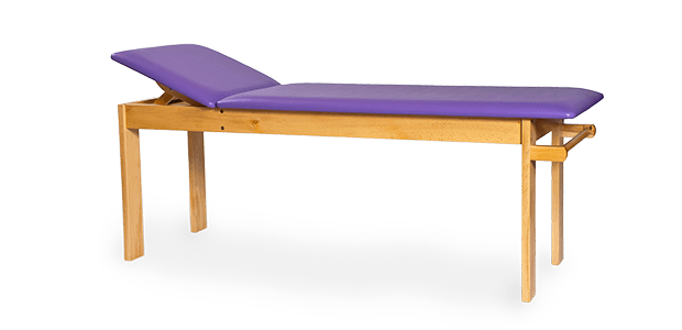 Drewniany(buk) stół rehabilitacyjny SR-F do fizykoterapii z regulowanym zagłówkiem