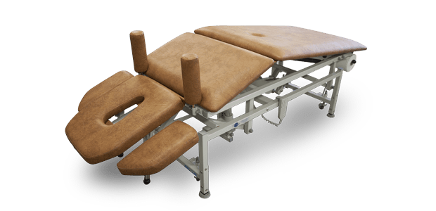 Stół do masażu 5 segmentowy SM-2E-Ł rp z elektryczną zmianą wysokości leżyska (łamany) z regulacją podnóżka
